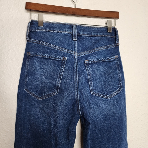 Old Navy O.G. Straight Leg High Rise Dark Wash Jean's Women's Size 0 NWT - Picture 4 of 7